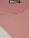 Allegra K Women Round Neck Long Sleeves Color Block T-Shirt Pink M