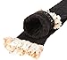 Dosoni Womens Crochet Lace Trim Cotton Knit Footed Leg Boot Knee Stocking (Black)
