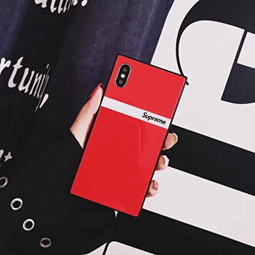 Street Fashion Supr X Luxury Style case cover wallet bumper for Apple Iphone (Red/Digital, Iphone X) (IPX-Red Trunk)