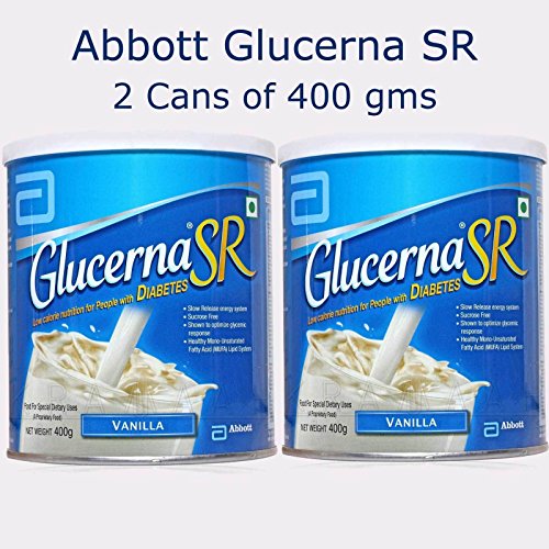 2 Cans of Glucerna SR 400gm / 14.11 oz vanilla flavour Complete And Balanced Meal Replacement And/Or Snack Specifically and scientifically designed for people with diabetes. Comparable to Glucerna SR triple care.