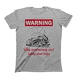 WARNING May Spontaneously Start Talking About TRAINS T-Shirt Boys Girls Kids Unisex Fit