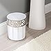 InterDesign Vine Wastebasket Trash Can, White/Satin