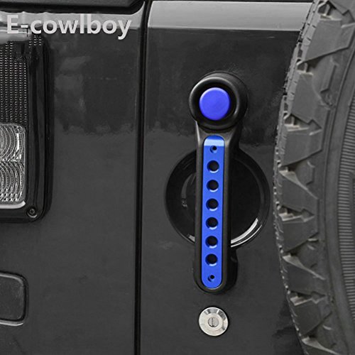 Jeep Handle Cover,E-cowlboy 5 Pcs Aluminum Front & Rear Door Handle Decoration Trim, Grab Handle Knobs Cover, push button trims,2007-2017 Jeep Wrangler JK JKU Unlimited Rubicon Sahara Accessories