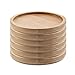 T4U 3 Inch Planter Pot Bamboo Saucer Round Set of 6, Succulent Pot Holder Drainage Tray for Most Small Ceramic Succulent Planters Holding Drainage Water