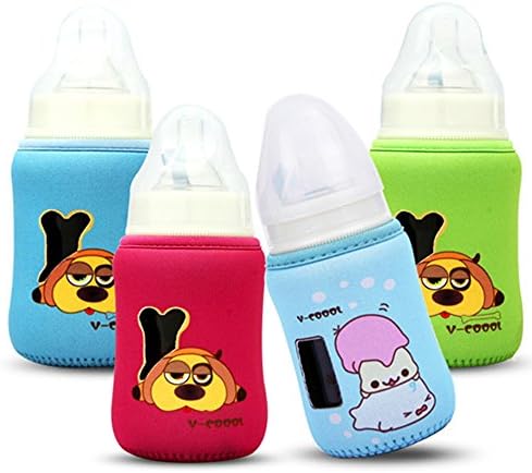 8 Ounze Glass Baby Bottle Neoprene Sleeve 3 Packs Thermal Insilation for Infant Breastmilk Bottle, Keep Warm or Cold