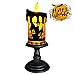 Eldnacele Halloween Snow Globe Candles Lighted Lamp, Battery Operated Spooky Spinning Water Glittering Tornado Candles Flameless Candles Table Centerpiece for Halloween Celebration Parties(Castle)