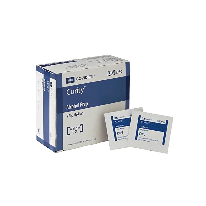 COVIDIEN 5750pk6 Curity Alcohol Prep Pads, 5750, Sterile, Medium, 2-Ply, 4.1" Height, 2" Wide, 4.5" Length, Pad (Pack of 1200)