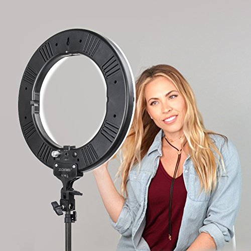10 in 1 Zomei 14-inch Dimmable LED Ring Light with 63” Stand for Makeup Photography Videography YouTube Facebook - Thumbnail 7