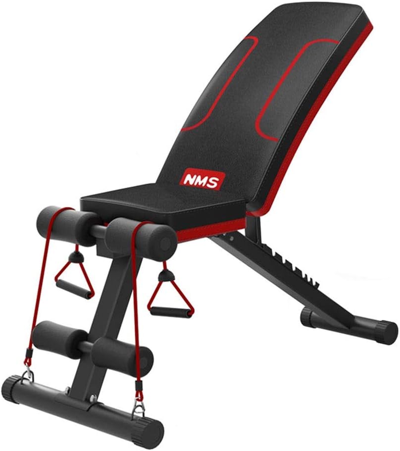 Adjustable Benches Foldable Weight Bench commercial sit-up board dumbbell bench press load-bearing 400kg gym equipment free installation Benches (Color : Black, Size : 50 * 113 * 55cm)