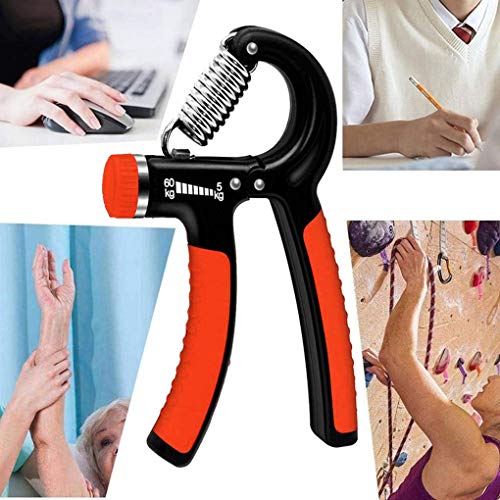 Qsnn-Handtrainer-Fingertrainer-2erSet-Hand-Muskel-Trainer-5-60Kg-Einstellbarer-Fingerhantel-Maenner-Fitness-Griffkraft-Trainer-Hand-Staerkung-Trainingsgeraet-und-Unterarm-Krafttraining-Rot