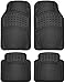 OxGord 4pc Rubber Floor Mats Universal Fit Front Driver Passenger Seat for Car SUV Van and Truck - Black