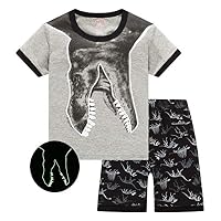 AmberEft Boys Pajamas Kids Pyjamas Short Sleeve PJs Summer Dinosaur Clothes Sleepwear Size 7
