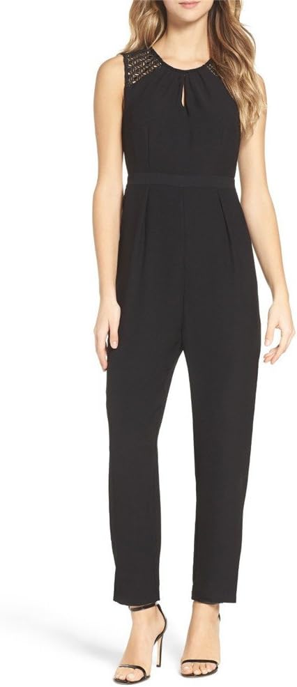 Monissy Womens Strapless Jumpsuit Halterneck Black Long Pants Romper
