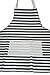 GYBest Cotton Canvas Women's Apron with Convenient Pocket Durable Stripe Kitchen and Cooking Apron for Women/Men Professional Stripe Chef Apron for Cooking, Grill and Baking (black and white)