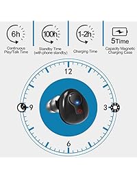 Auriculares inalámbricos Faicy True Wireless 5.0 Deep Bass in Ear estéreo mini auriculares HD estéreo IPX5 micrófono integrado con 480 mAH batería de carga caso