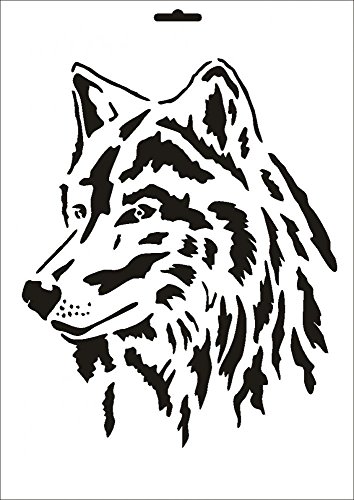 UMR-Design W-090 Wolf Textil- / wallstencil Size A4