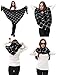 Dimore Women Thick Warm Blanket Fringe Scarf Wrap Square Tartan Scarves Shawl Checked Pashmina Black/White