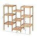 SONGMICS Bamboo Plant Stand, Bathroom Storage Rack, Customizable Flower Pots Holder, Multi-Purpose Display Rack, for Living Room, Balcony, Natural UBCB93Y