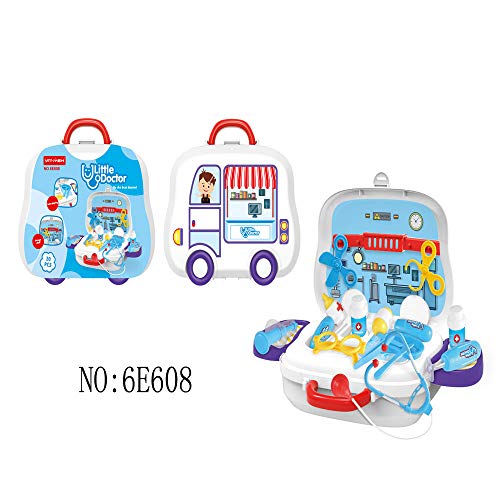 Kids Pretend Play Medical Kit | 20PCS Educational Toy Doctor Nurse Playset w/Stethoscope and Portable Working Platform Case | Doctor Role Play Learning Toys Gifts for Toddler Boys Girls (Blue)