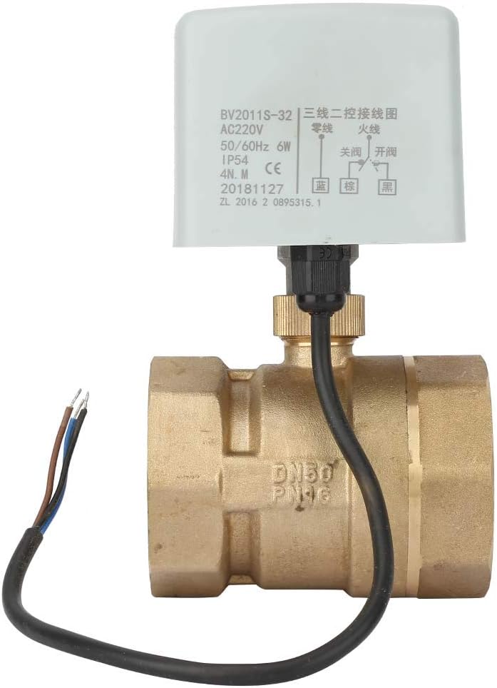 Motorized Ball Valve Removable Brass Motorized Valve 2-Way 3-Wire Electric Ball Valve for Heating Fan Coils