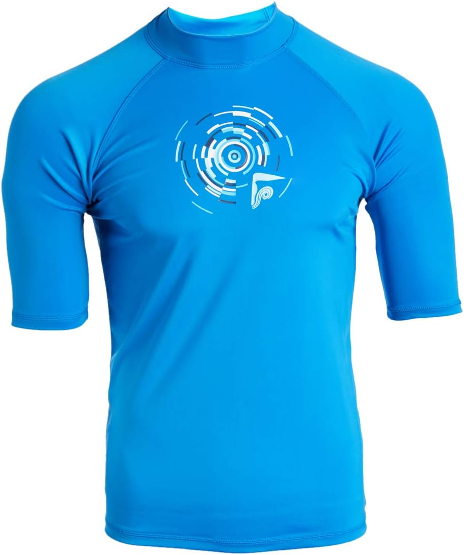 Kanu Surf Men's Fiji UPF 50+ Short Sleeve Sun Protective Rashguard Swim Shirt