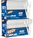 Settings Plastic White 400 Forks And 400 Spoons, Practical Disposable Cutlery, Great For Home, Office, School, Party, Picnics, Restaurant, Take-out Fast Food, Outdoor Events, Or Every Day Use, 2 Boxes