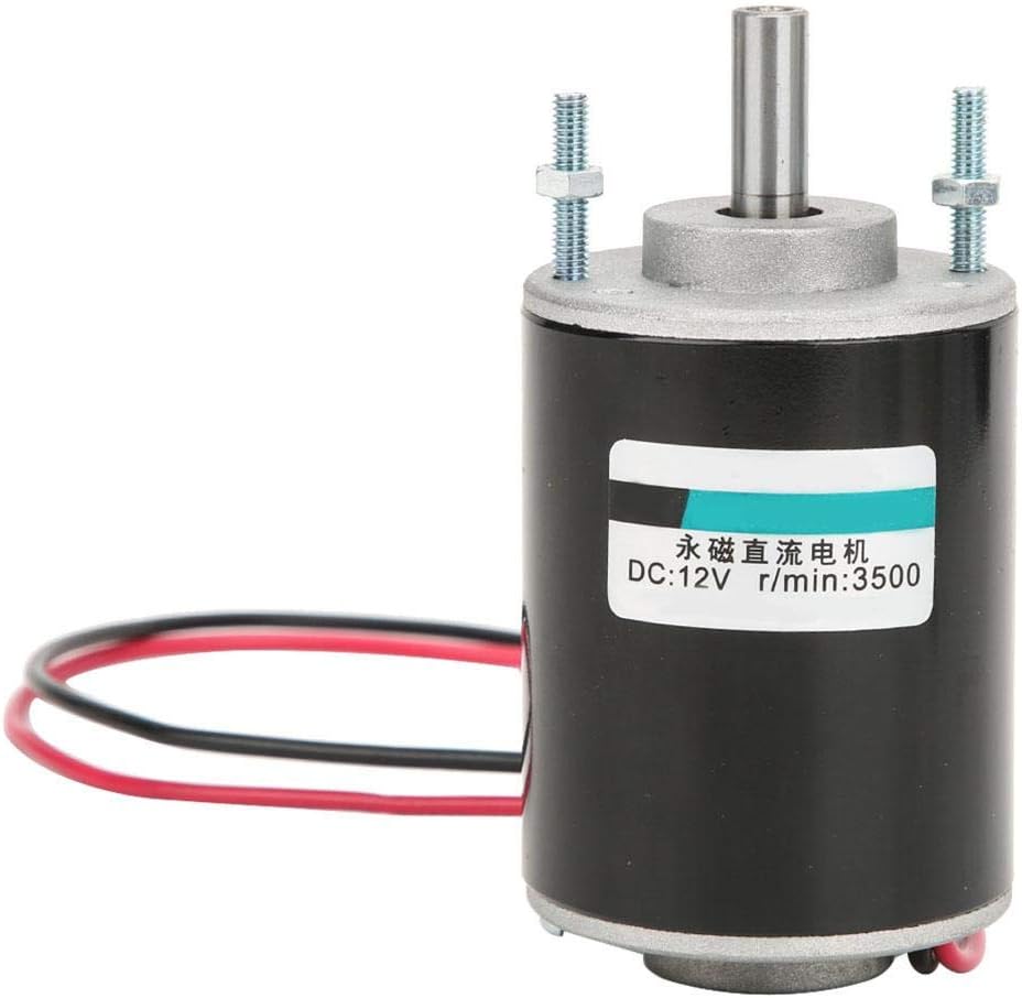 DC Motor Speed Adjustable, 12/24V 30W Hollow Shaft Permanent Magnet Brush DC Motor, Permanent Magnet High Speed Brush Small DC Motor(3500rpm (12V)) - - 