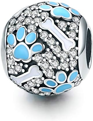 Birthstone Charm for Charms Bracelet Dog Paw Jan-Dec Birthday Crystal Charms for Bracelet and Necklace