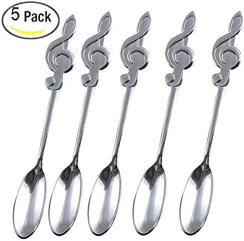 WOGOD Coffee Spoon Tea spoon and Dessert Spoon(High notes style set of 5)