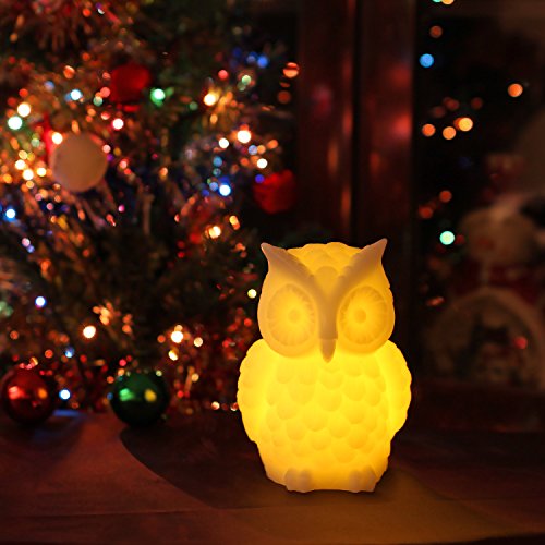 Chrismas owl candle, real wax led flameless candle with…