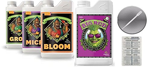 Advanced Nutrients Bloom Grow Micro 4L & Big Bud Organic 1L w/Conversion Card & Pipette