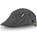 OMECHY Men's Cotton Flat Newsboy Cap Cabbie Ivy Duckbill Irish Cap Gatsby Driving Golf Beret Hat Grey