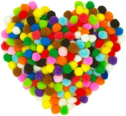 Amourlove 250 Pieces 1 inch Assorted Pom Poms for DIY Creative Crafts Decorations (250pcs/1 inch)