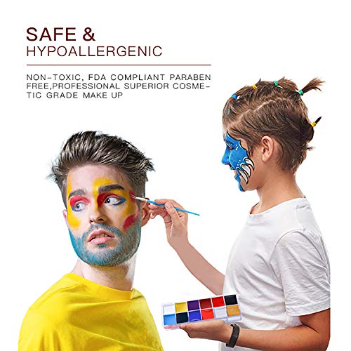 Charmcode Face Body Paint Oil 12 Colors,Professional Hypoallergenic Non-Toxic Halloween Party Makeup,Face Painting for Adults and Kids - Thumbnail 3