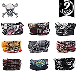 Pack of 9pcs, Outdoor Multifunctional Sports Magic Scarf, Magic Bandanas Tube, Seamless Scarf, Collars Muffler Scarf Face Mask, High Elastic Magic Headband with Uv Resistance, Headscarves, Headbands