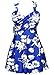 COCOPEAR Women's Elegant Crossover One Piece Swimdress Floral Skirted Swimsuit