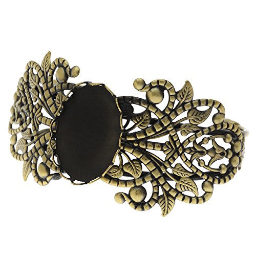 Beadaholique Antiqued Brass Cuff Bracelet With 18x25mm Bezel - 2 1/2 Inch