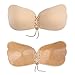 JCBABA Self Adhesive Bra,Silicone Push Up Strapless Backless Reusable Invisible Drawstring Bra Beige