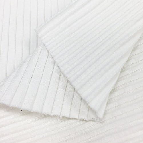 USA Made Premium Quality 100% Supima Cotton 6x3 Rib Knit Fabric (Wholesale Price by the bolt) - White - 20 Yards