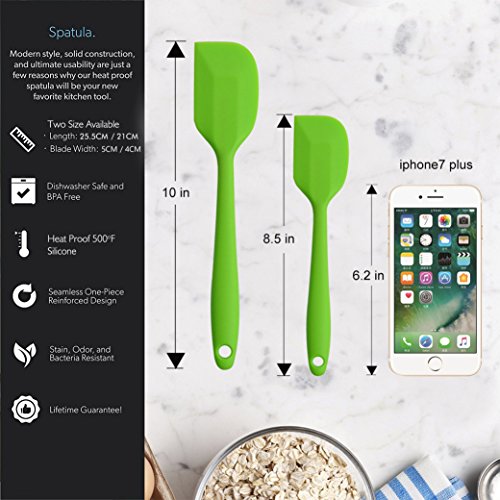 Silicone Spatulas, 10 inch Large Heat Resistant Non-Stick Flexible Rubber Scrapers Bakeware Tool Essential Cooking Gadget (4 Pack)