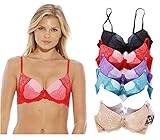B40023-36DD Just Intimates Women's Bras (Pack of 6), Assorted Colors