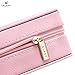 LELADY Travel Jewelry Box, Small Jewelry Box Mini Travel Jewelry Case Portable Faux Leather Jewelry Ring Boxes Holder for Women Girls (Pink)