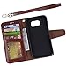 Galaxy S6 Case, Arae Samsung Galaxy S6 Wallet case,[Wrist Strap] Flip Folio [Kickstand Feature] PU Leather Wallet case with ID&Credit Card Pockets for Samsung Galaxy S6 (Brown)