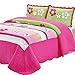 Brandream Pink Girls Patchwork Quilt Set Kids Comforter Bedding Set 100% Cotton Queen Full Size