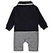 ZOEREA Baby Boys Romper Suits Bow Tie Baptism Wedding Tuxedo Jumpsuit Cotton,Label 70/Age 6-9 Months,Navy