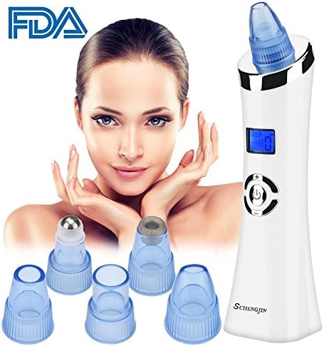 Blackhead Remover Vacuum, Electric Blackhead Remover Vacuum Suction Removal with 6 Head LED Screen USB Rechargeable Skin Facial Pore Cleaner for Facial Skin Treatment