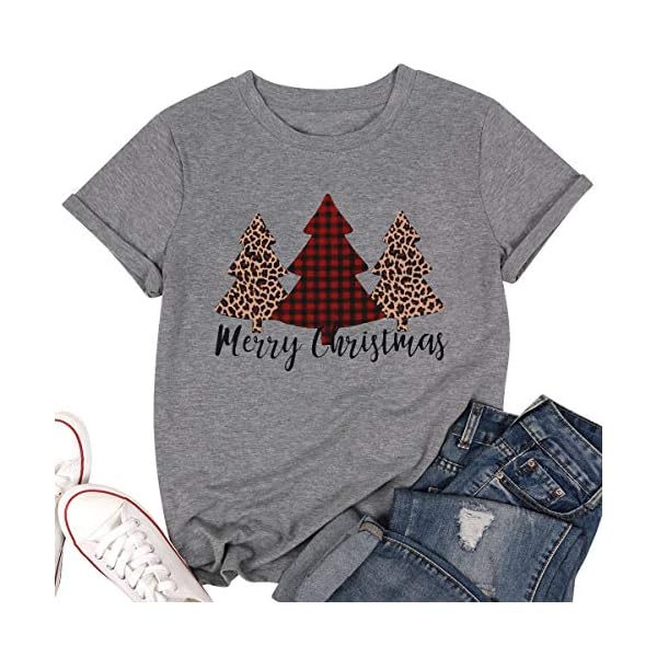 LUKYCILD Christmas Shirts for Women Christmas Teacher Shirt Holiday Shirts for Women - Image 3