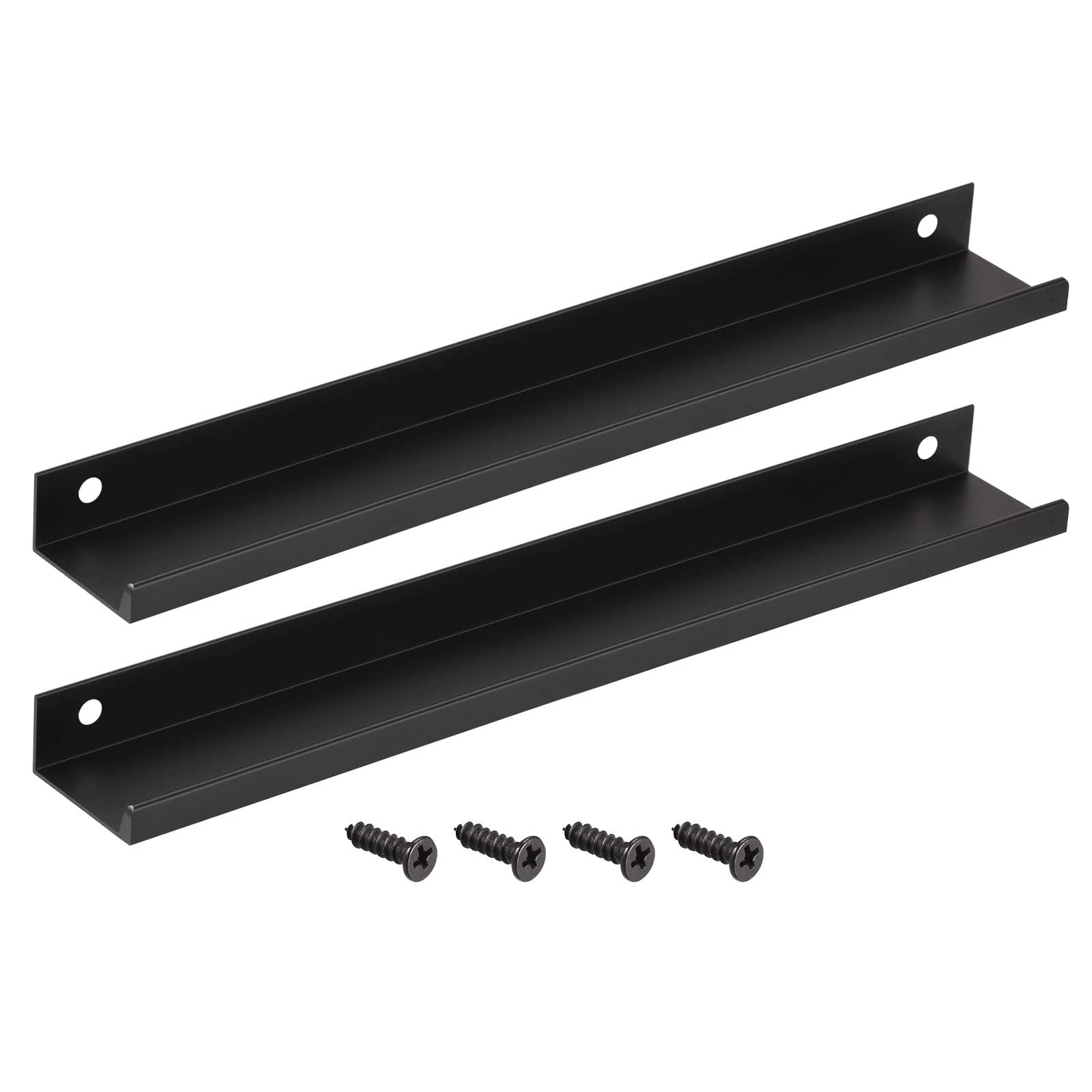 METALLIXITY Finger Edge Pull (300mm/11.81") 2Pcs, Aluminum Alloy Drawers Edge Pulls Back Mount Handle - for Home Kitchen Door Drawer, Black — image 1