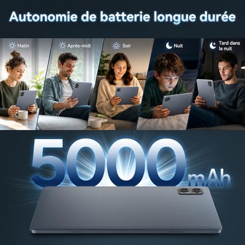 TABWEE Android 16 Tablette avec Clavier - 24 Go+ 256 Go(2To TF), Octo-Core, Gemini AI 3.1Pro, Widevine L1, Tablette 10 Pouces, 5000 mAh, 8 MP+ 5MP, Face ID, GPS (Garantie de 4 Ans)