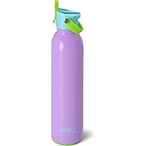 Swig Life 26oz Insulated Water Bottle, Travel Water Bottle with Straw and Lid, Cup Holder Friendly, Stainless Steel (Ultra Violet)